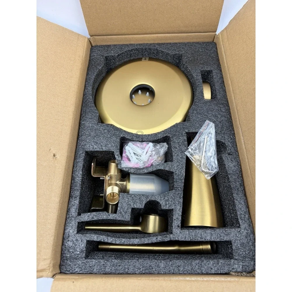 Tub Shower Faucet Set (Valve Included) with 6-Inch Rain Shower Head and Tub Spou